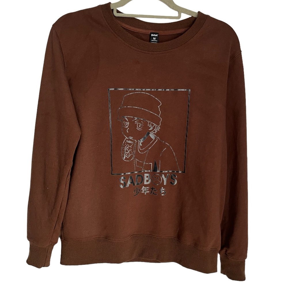 ROMWE SADBOYS ANIME PULLOVER SWEAT-SHIRT